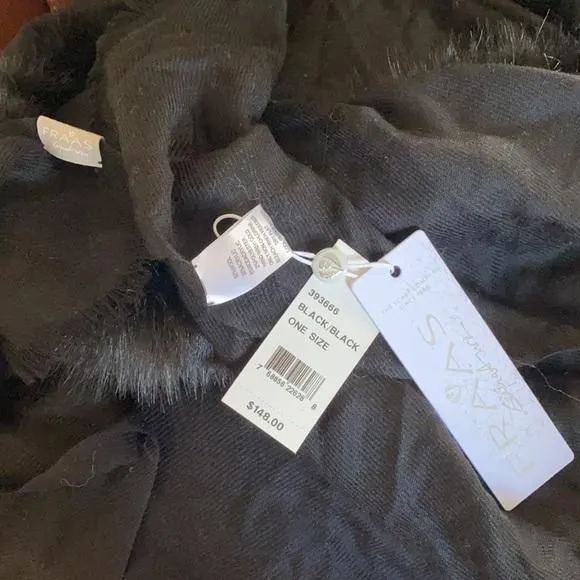 Product image for Fraas Women's Faux Fur Trim Wrap Black