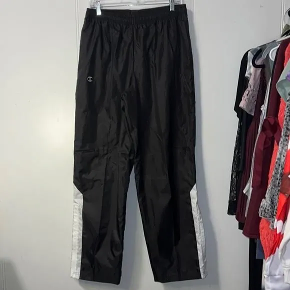 Product image for Champion track pants authentic athletic wear large black white detail activewear