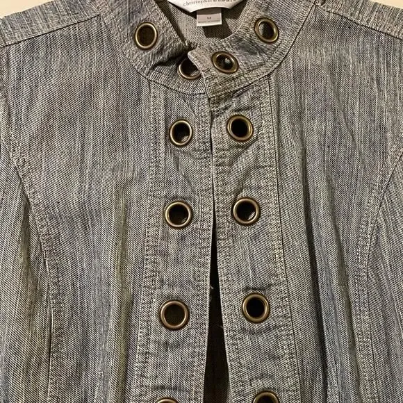 Product image for Christopher and banks denim vest. Size Med. Good condition.