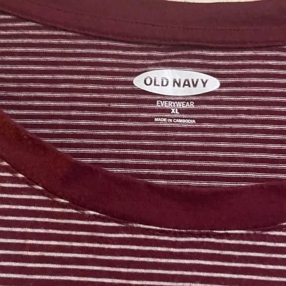 Product image for Old Navy. Long sleeve tshirt with maroon stripes. xl. Good condition.