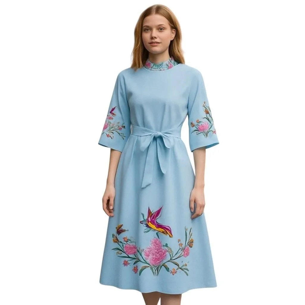 Product image for  Fanm Mon Asia Embroidered Maxi Dress Size Medium/Blue - Medium - Dresses - new-with-tags - Fanm Mon