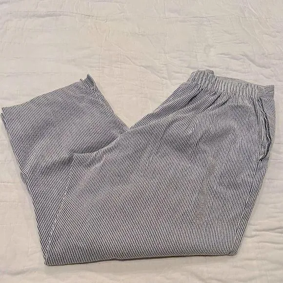 Product image for Alfred Dunner seersucker relaxed fit pull on cropped beach lounge grandma sz 10