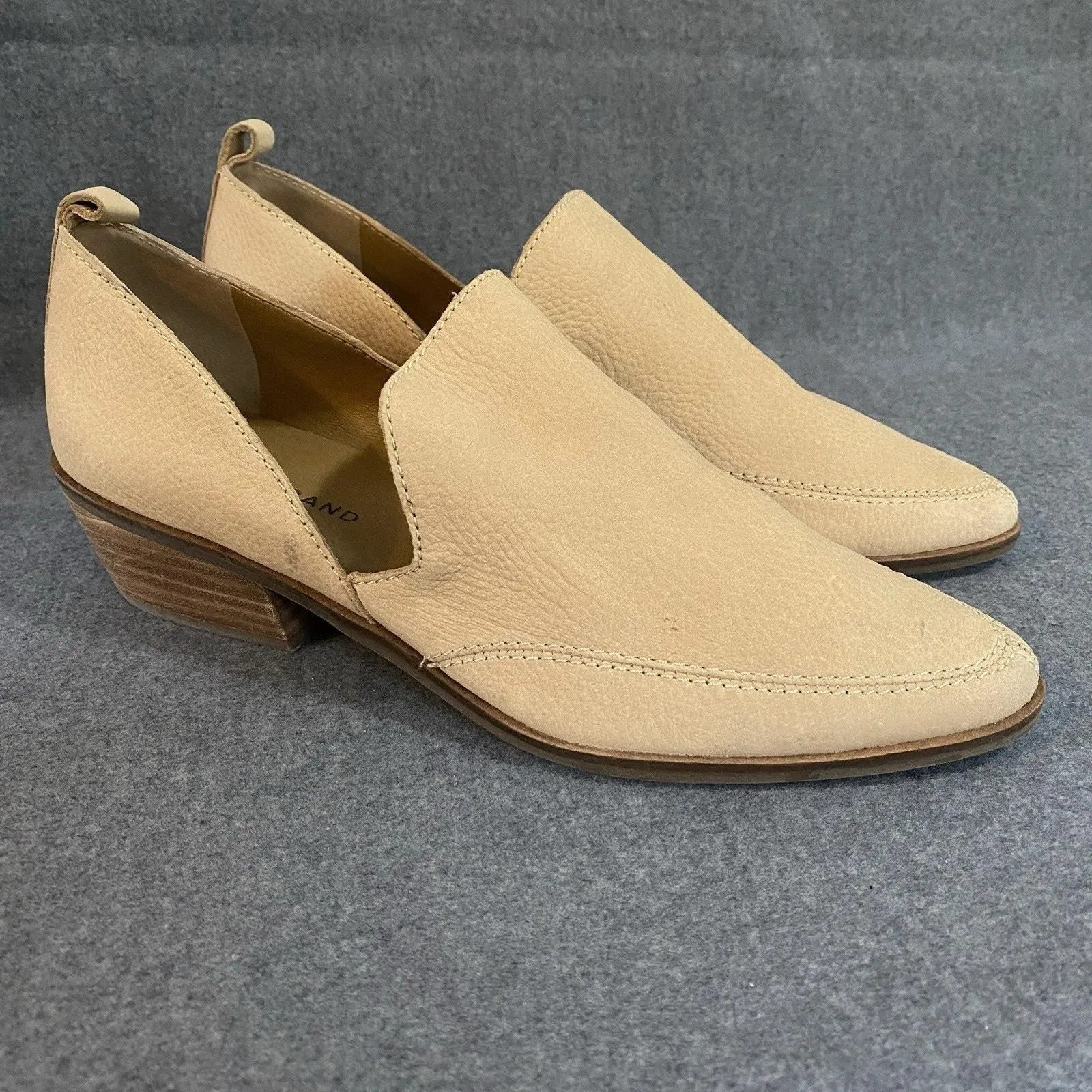 Product image for LUCKY BRAND Mahzan Sz 8.5 M Chop-out Pointed Toe Loafers Block Heel Leather - Lucky Brand