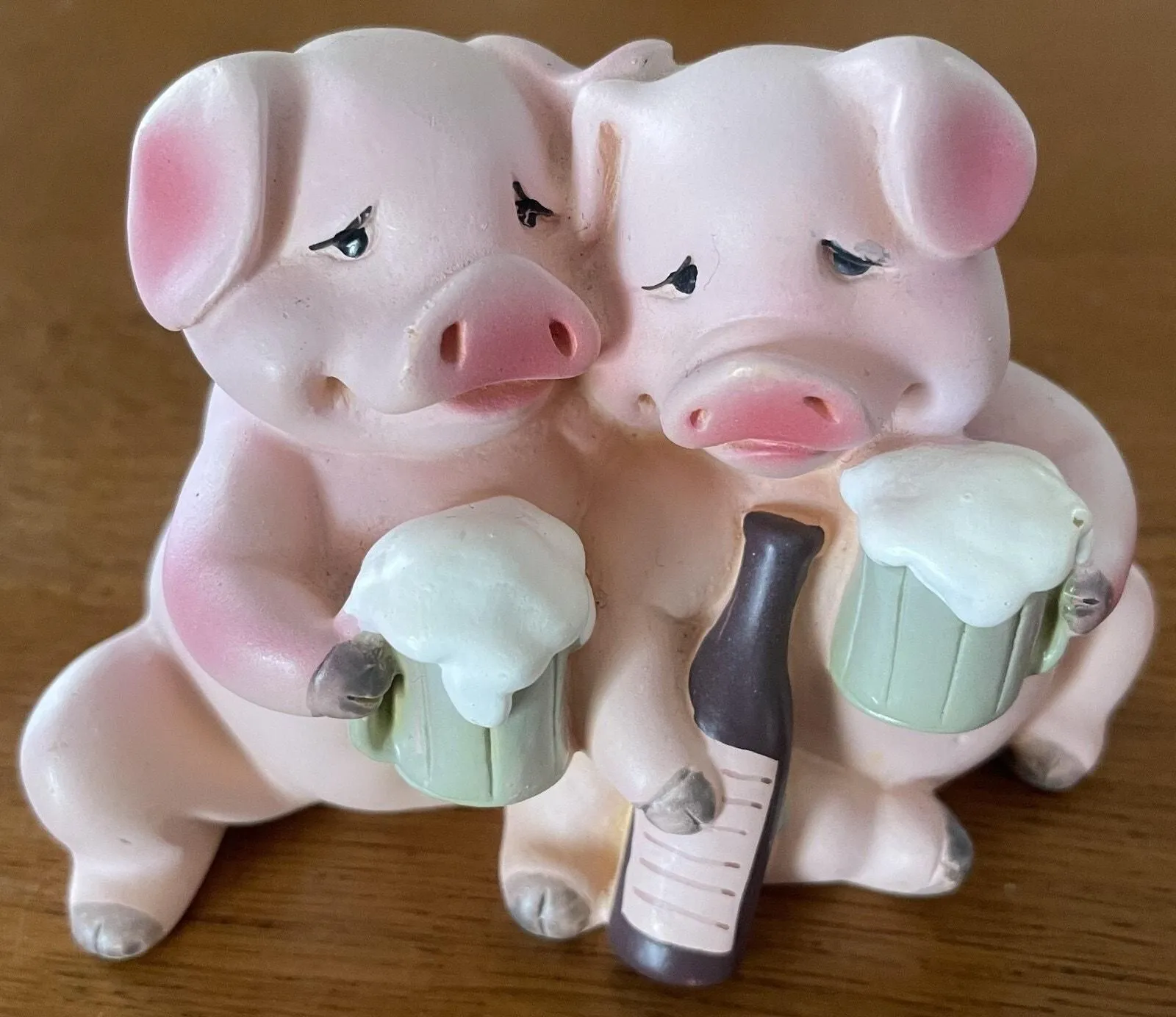 Product image for Drinking Buddies Adorable Pigs Drinking Beer 2 Figurine