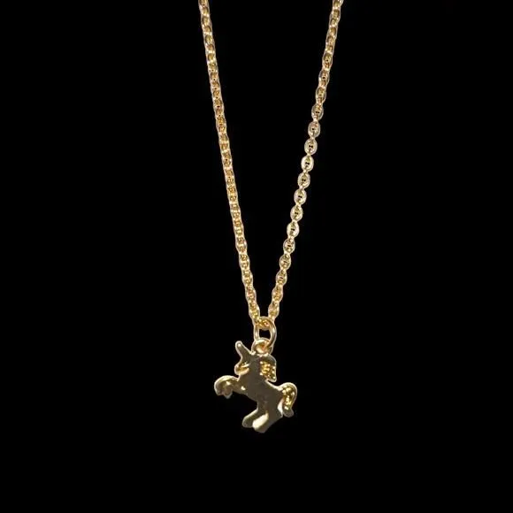 Product image for Charming Charlie gold tone unicorn necklace adjustable 15-18”