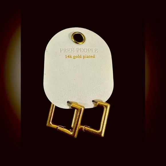 Product image for Free People 14kt plated 1” square post earrings