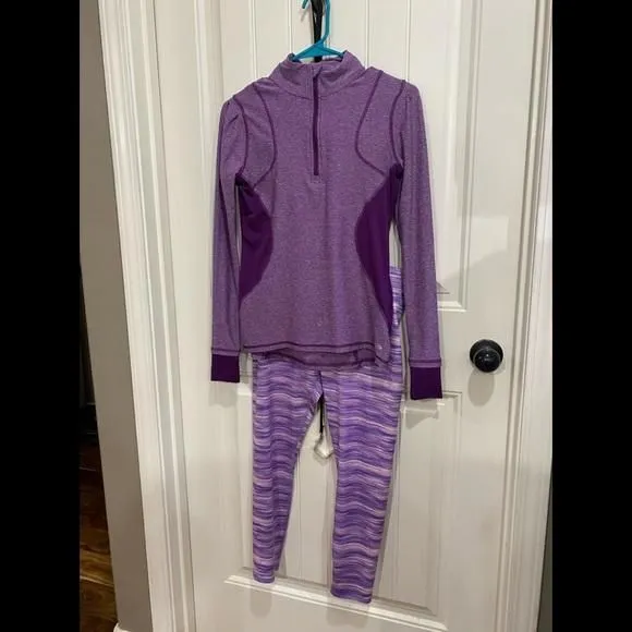Product image for Purple Girls Athletic Zip-up and Leggings (Top XS Juniors & Bottom 10/12 Plus)