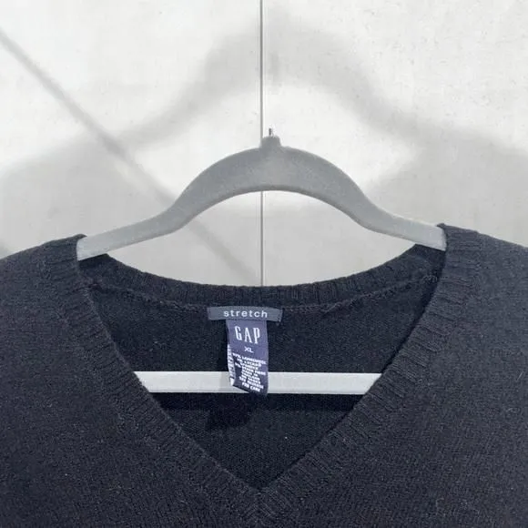 Product image for Black Wool GAP V-neck Sweater Women’s Size XL