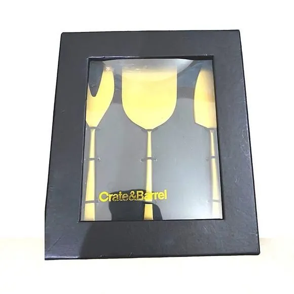 Product image for Crate & Barrel Gold Brushed Tone Cheese Knives -Set of Three
