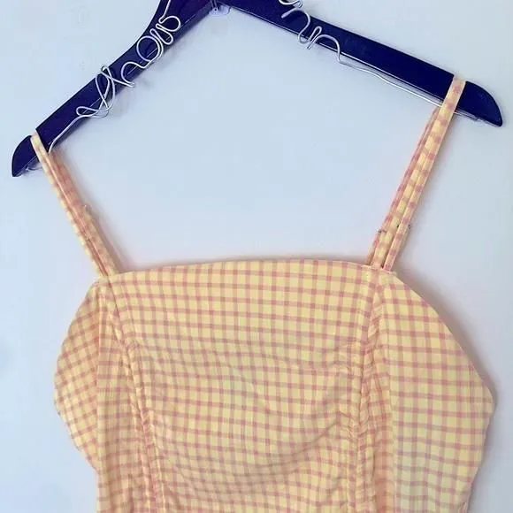 Product image for Wild Fable Ruched Body-Con Dress Size Extra Large NWT’s Gingham Print Yellow