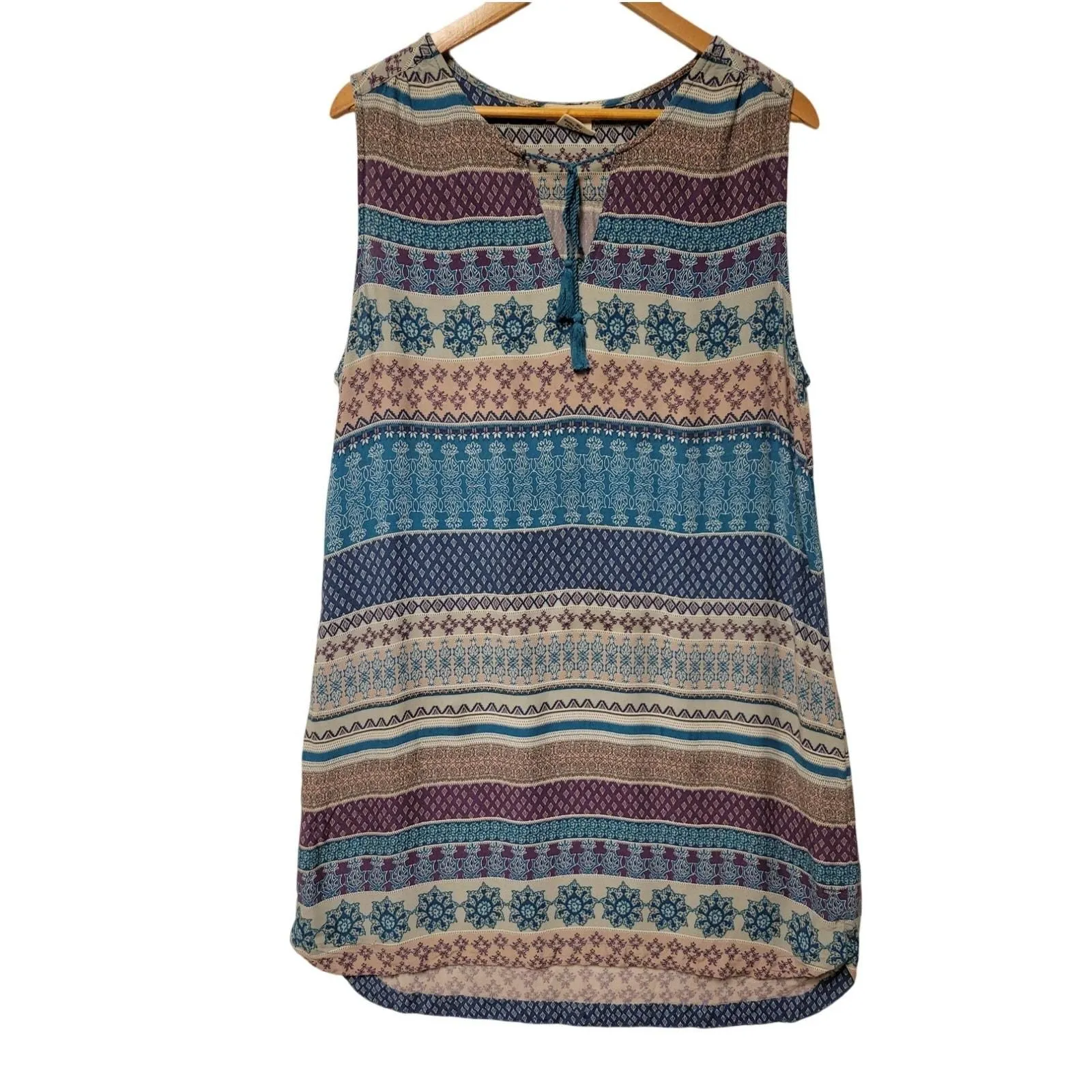 Product image for Sleeveless Mini Sundress Boho Beachy Vacation Striped Summer Cruise Hippie Sz XL - pre-owned---excellent - BeachLunchLounge