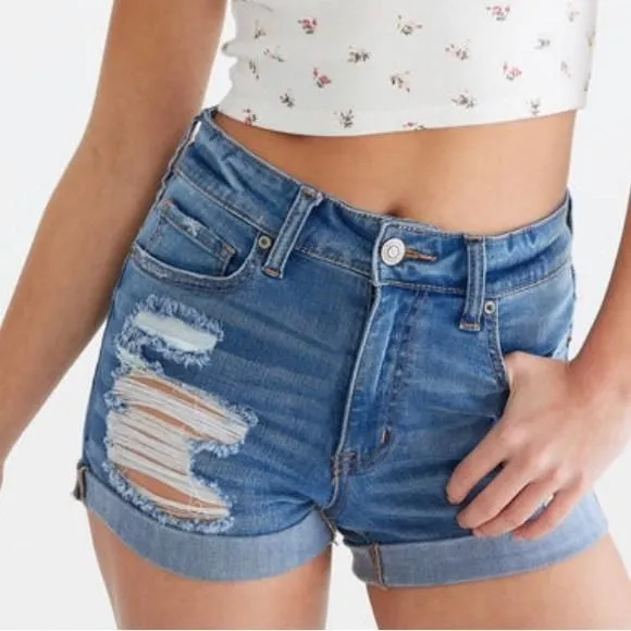 Product image for NWOT Aeropostale High-Rise Denim Midi Shorts: 8
