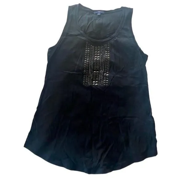 Product image for 𝅺Gap front studded black tank top size small