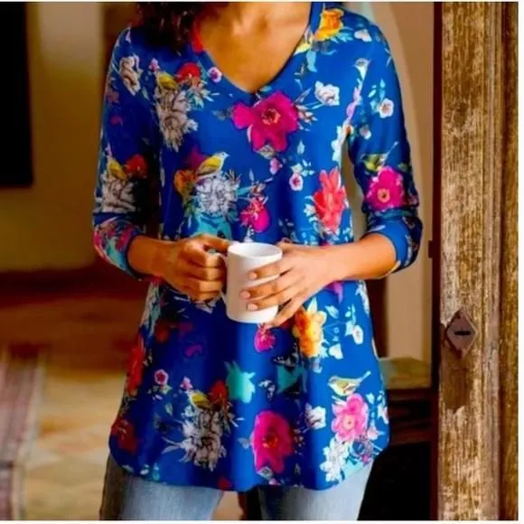 Product image for SOFT Surroundings Cerulean Paradise Top NWT Size XS