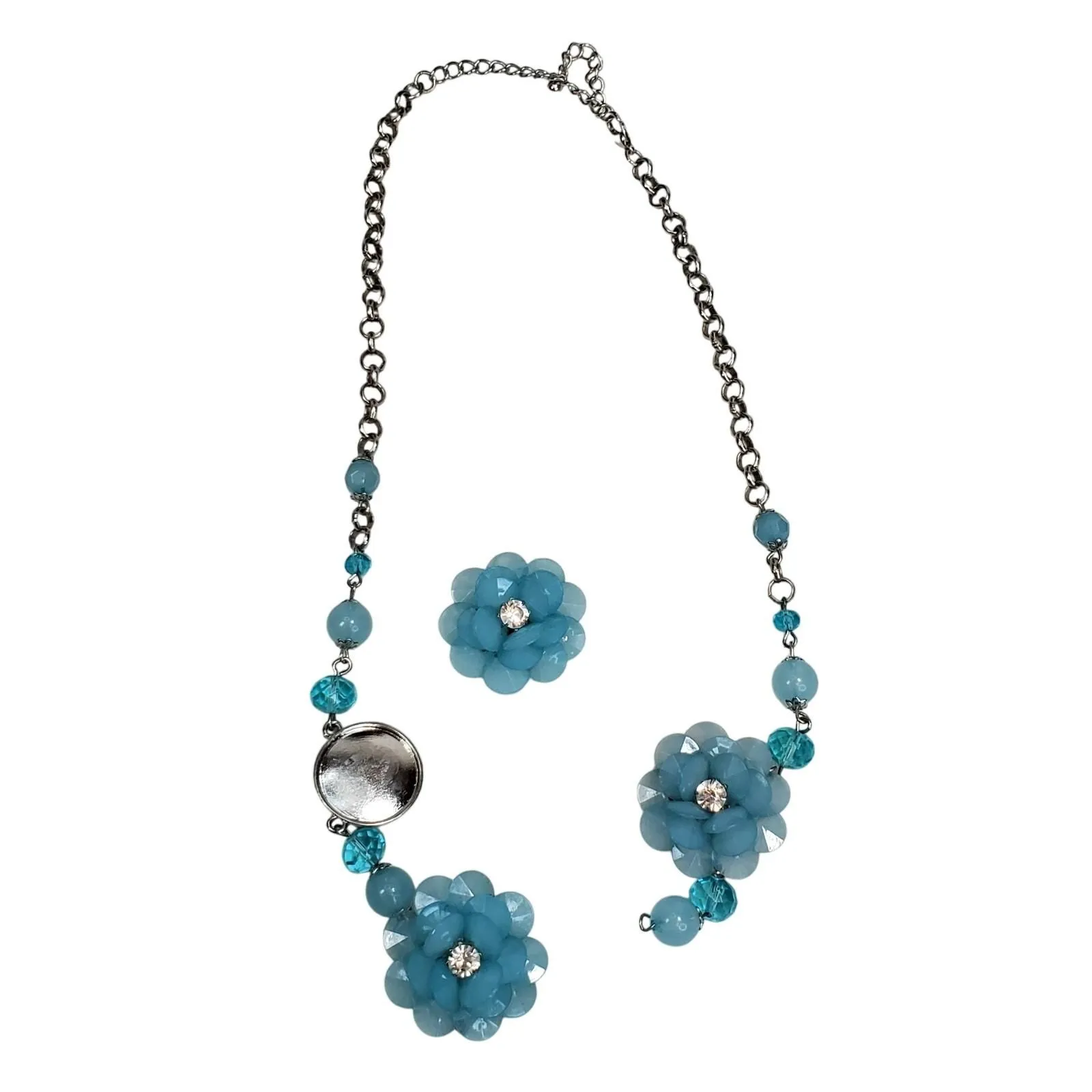 Product image for Floral Necklace For Repair Bloomcore 9" Silver Tone - Necklace - pre-owned---excellent