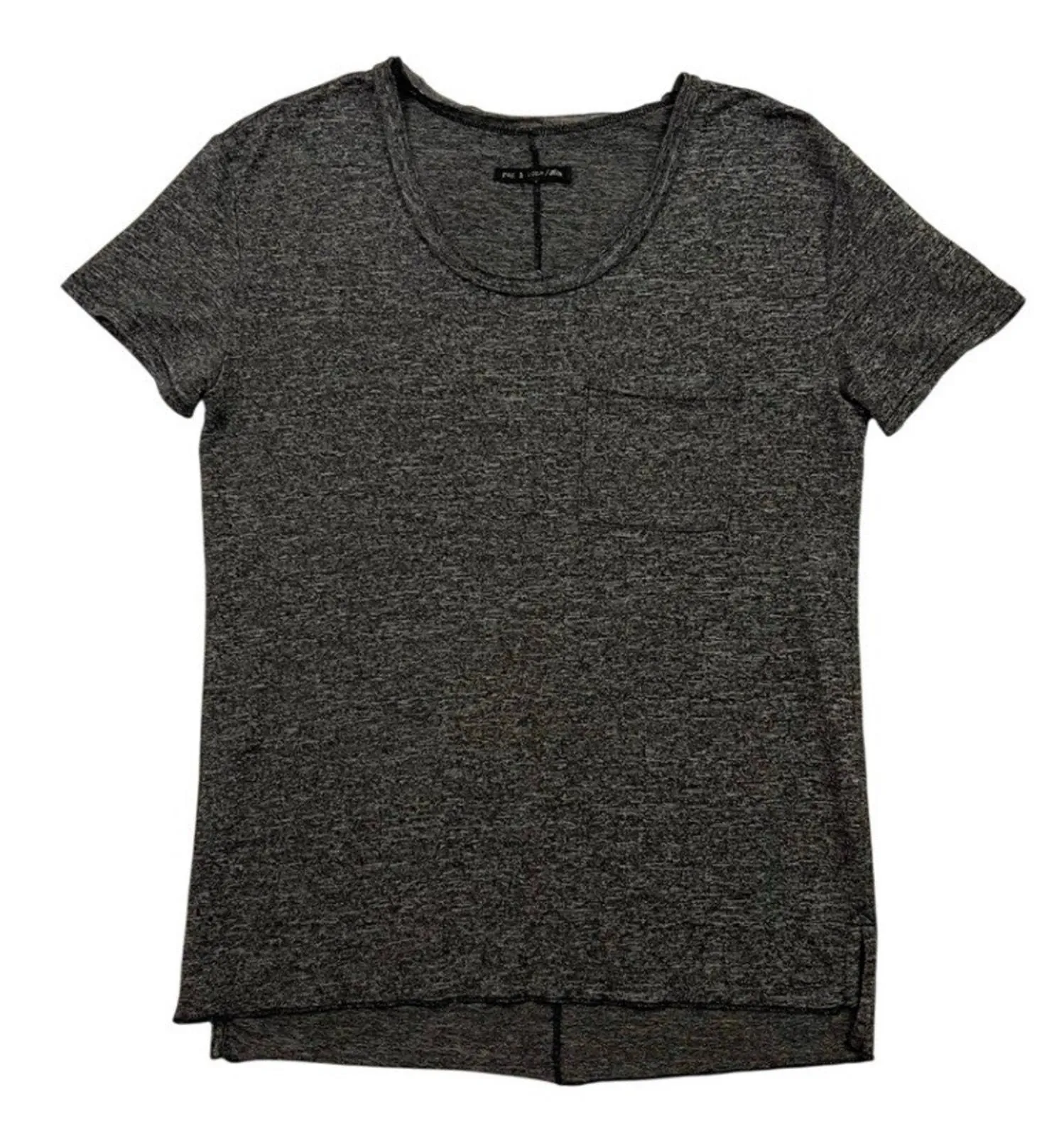 Product image for Rag & Bone Jeans T Shirt Womens Small Gray The Pocket Jersey Tee Vented Hem - pre-owned---excellent - rag & bone