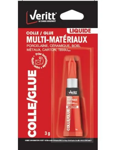 Product image for Colle Glue cyanoacrylate liquide multi-matériaux – Veritt – 3 g