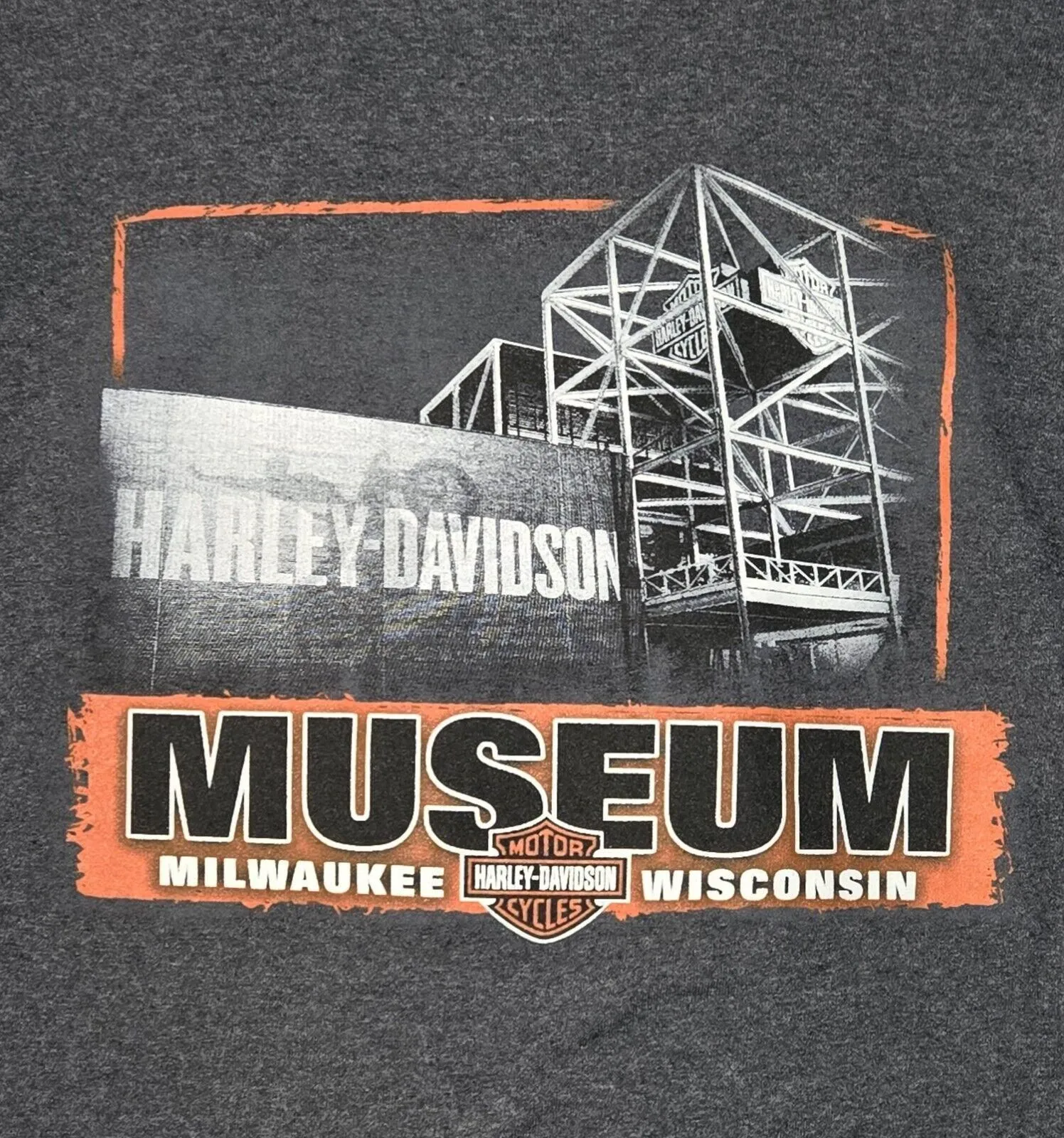 Product image for Harley Davidson D Museum Men's Long Sleeve Trademark Bar & Shield Tee M T-Shirt