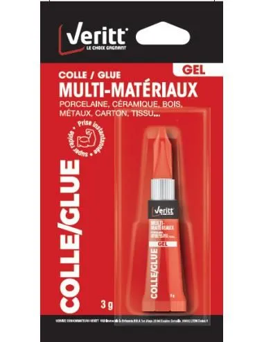 Product image for Colle Glue cyanoacrylate en gel – Veritt – 3 g