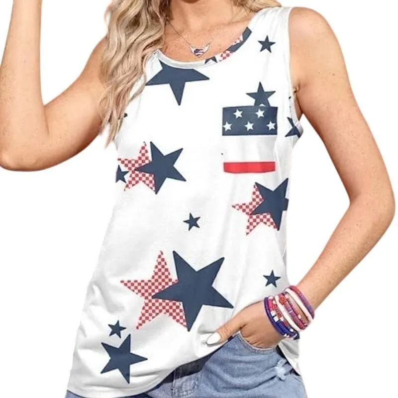 Product image for Tank, red/wht/blue, front pocket, racerback, XL, NWOT, $25 - new-without-tags