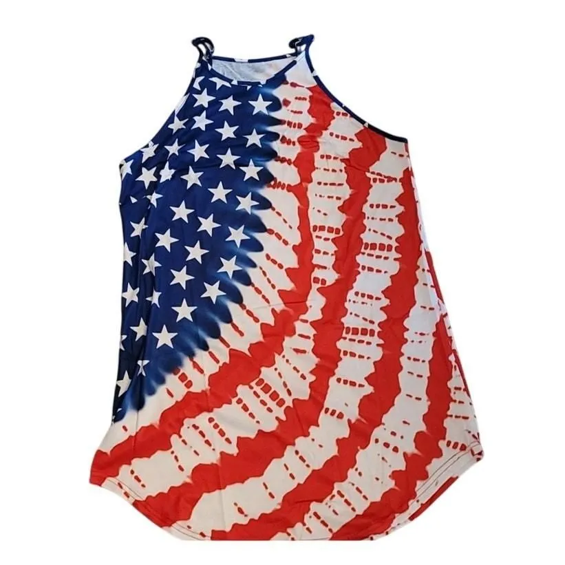 Product image for Red/Wht/Blue dress/coverup, adj straps, NWOT, M, $15 - new-without-tags