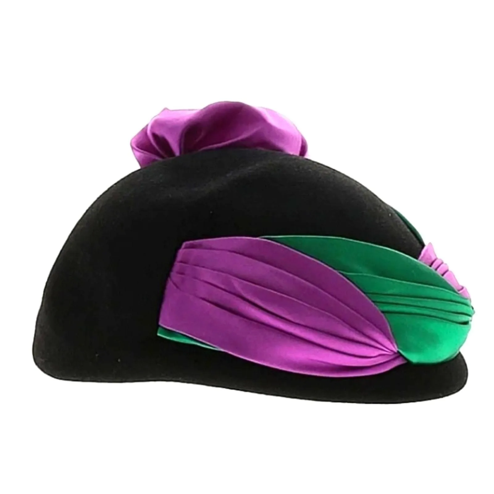 Product image for ANITA PINEAULT Black Wool Blend Late 60's Hat Made in Canada - ANITA PINEAULT