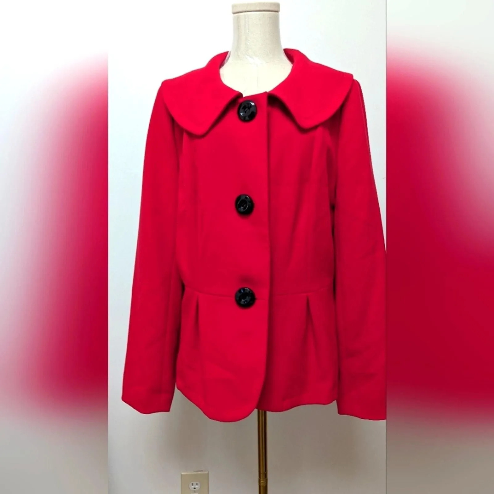 Product image for Reg $180 Vintage Boutique Essentials Red Blazer Size 16 - pre-owned---excellent - boutique essentials