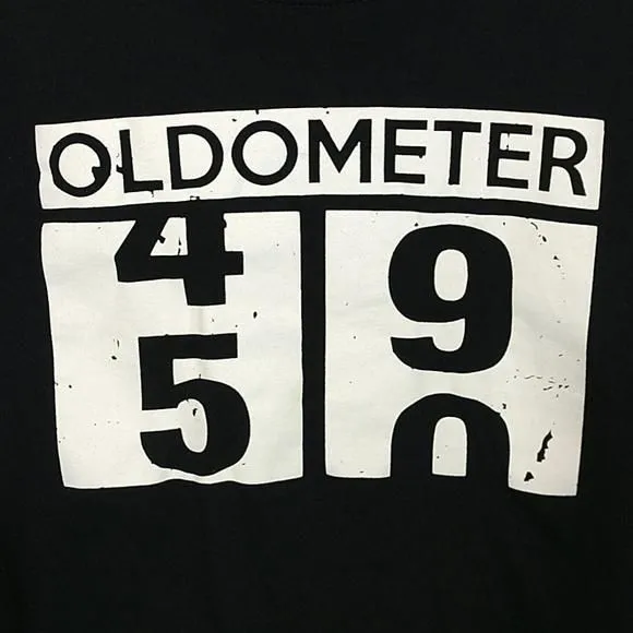 Product image for "Oldometer" Black T-shirt size Large