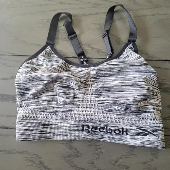 Product image for Reebok sports bra black and white size small S