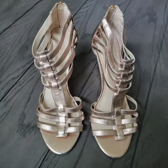 Product image for Inc gold shoes sandals platform heels 9