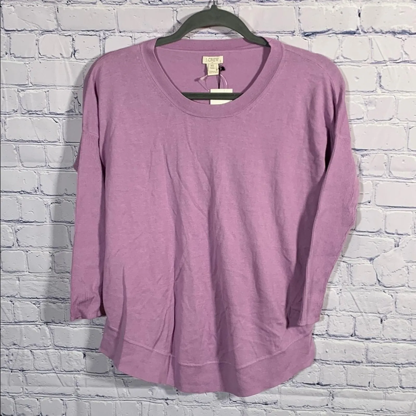 Product image for J.Crew Womens Scoop Neck Cotton Sweater Lavender Size XSP NWT Lightweight - J. Crew