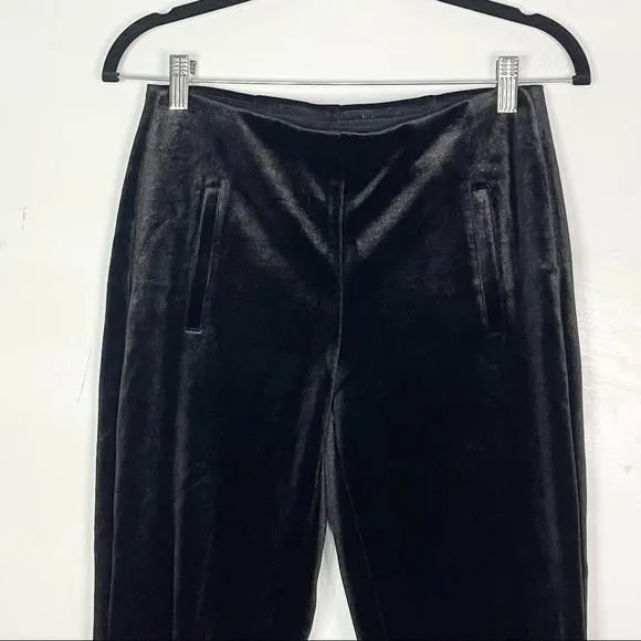 Product image for Chico’s So Slimming Juliet Black Velvet Elegant Ankle Pull On Stretch Pants