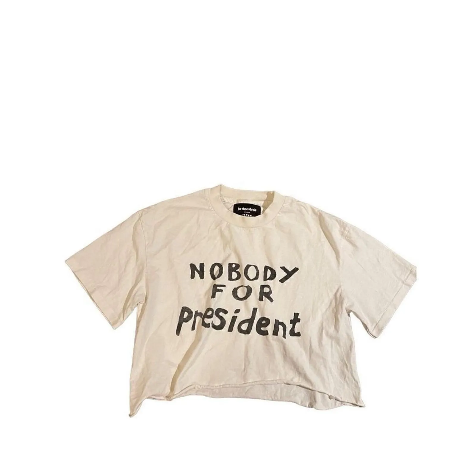 Product image for For Those Who Sin "Nobody For President Cropped Tee Women's size L - pre-owned---good - For Those Who Sin