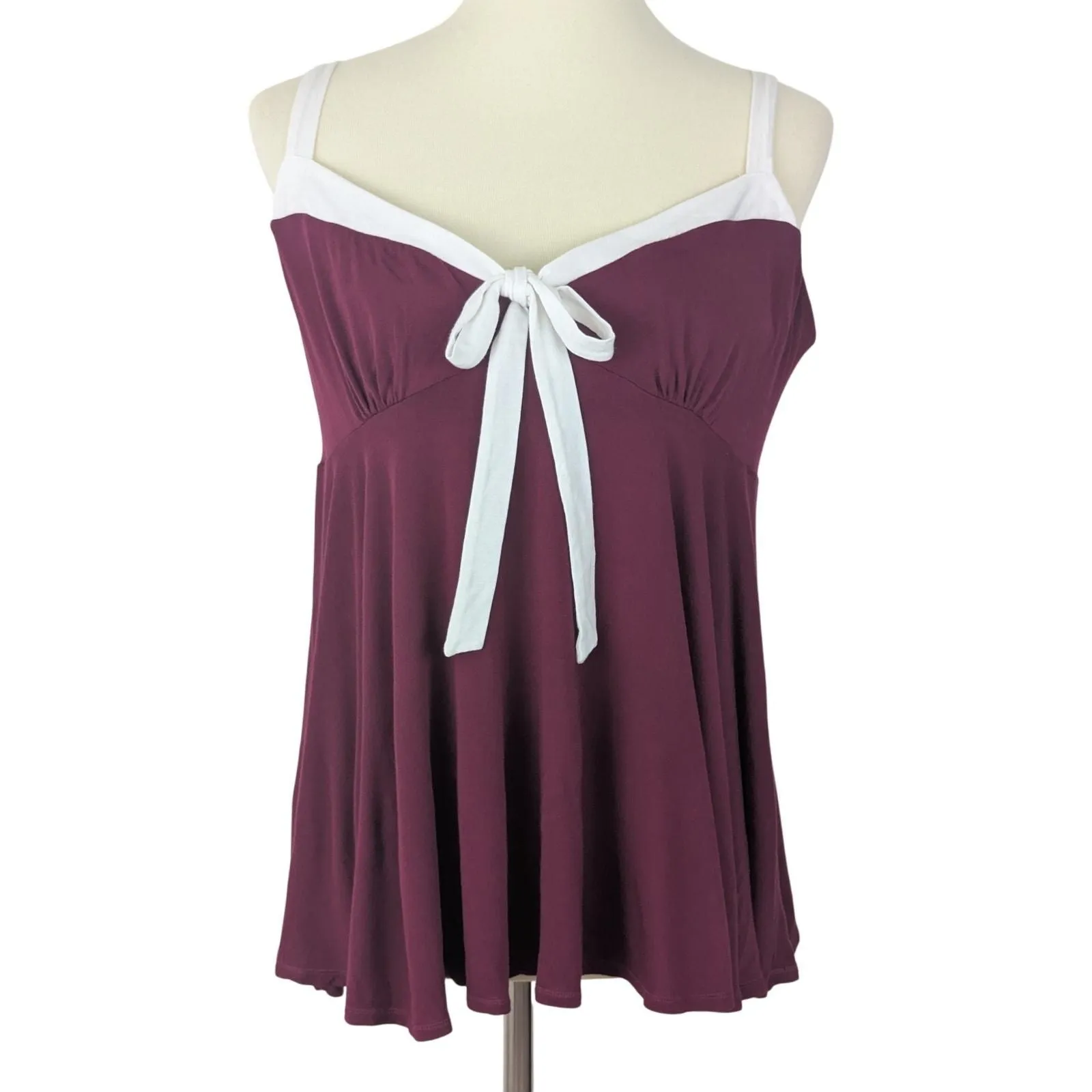 Product image for Moda International Womens Y2K Babydoll Sleeveless Tie Front Tank Top Size XL  - XL - Tops - pre-owned---excellent - Moda International