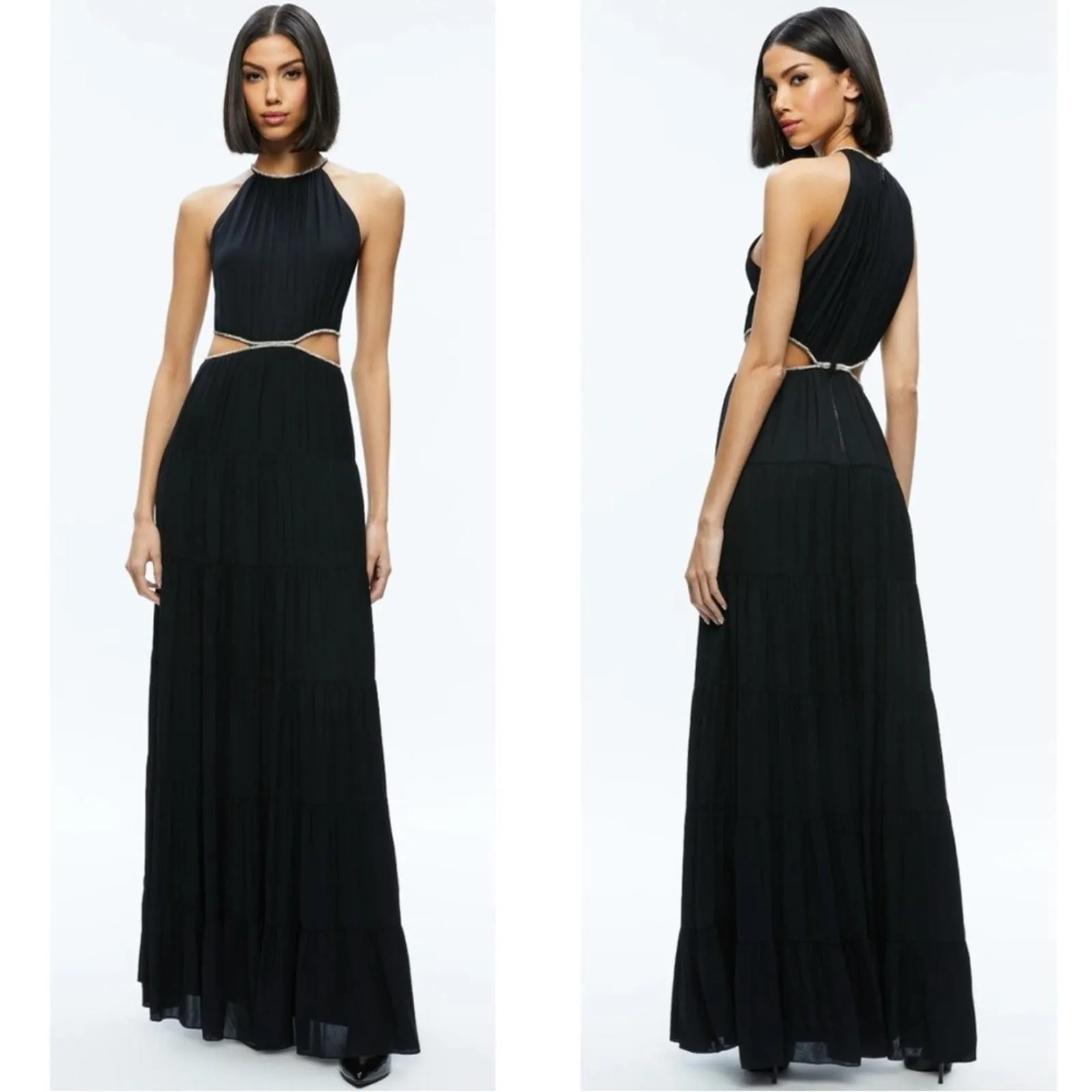 myrtice embellished cut out maxi dress Alice + Olivia Myrtice Maxi Dress, 8 / Black