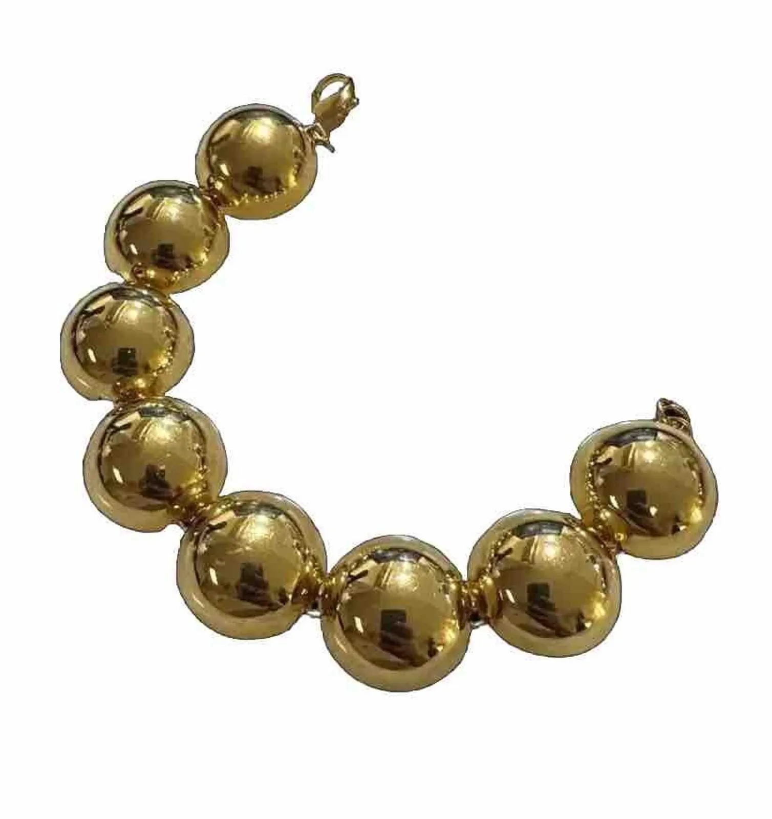Product image for Vintage Monet Domed Link Bracelet Gold Plated Large Chunky Round Dome 7.25"