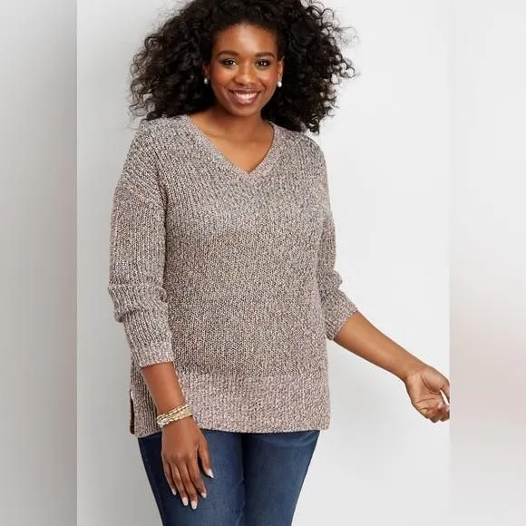 Product image for Maurices Open Back Sweater cable knit Multicolor XL red blue green white yellow