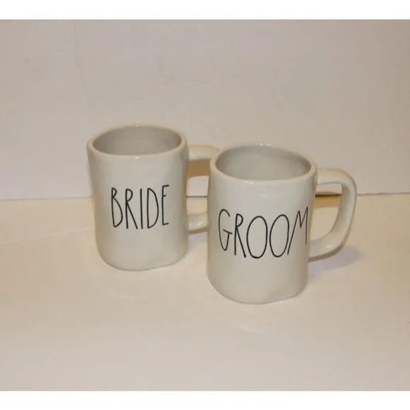Product image for Rae Dunn By Magenta Bride & Groom Coffee Mug Set Artisan Collection