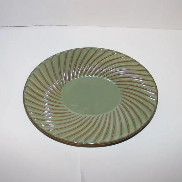Product image for Portmeirion Cappuccino Cafe Collection Sage Green Fluted Swirl Gravy Saucer