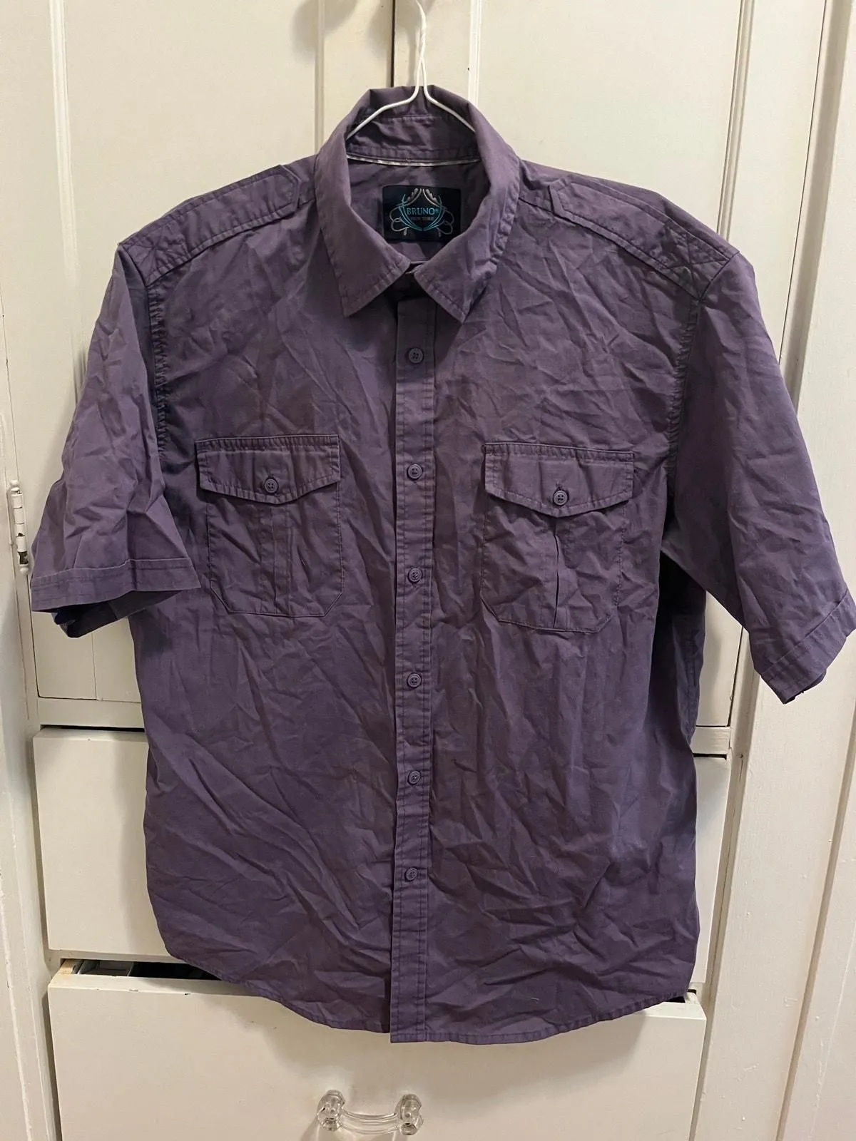 Product image for Bruno purple short sleeve shirt
