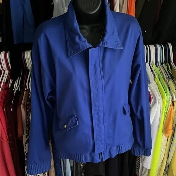 Product image for SAT GEN ROYAL BLUE JACKET w zipper and snaps.