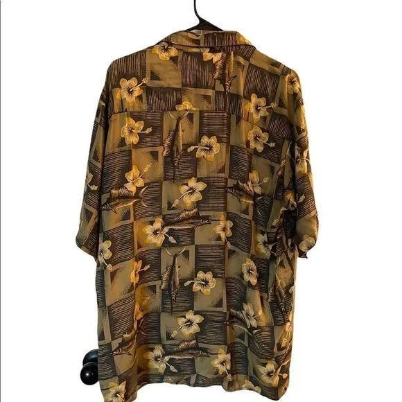 Product image for PURITAN yellow  Hawaiian  shirt size large