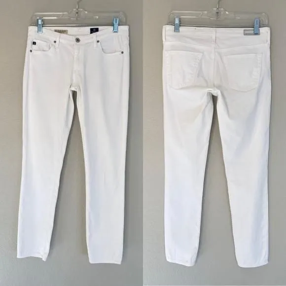 Product image for AG ADRIANO GOLDSCHMIED WhiteThe Stevie Ankle Jeans Slim Straight Leg Size 27
