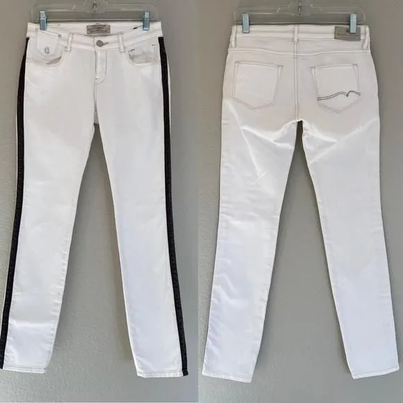 Product image for MAISON SCOTCH Amsterdams Le PARISIENNE White Straight Velvet Trim Size 27/32