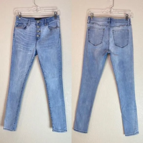 Product image for BANANA REPUBLIC High Rise Skinny Light Button Front Jeans Denim Size 26/2