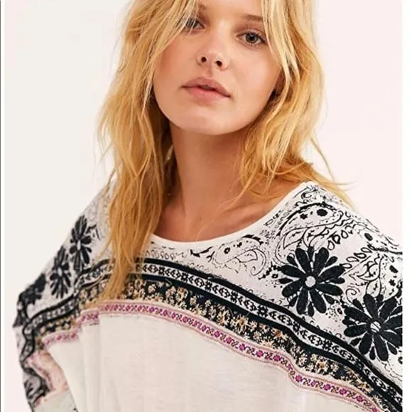 Product image for NWT Free People size medium Tripoli floral embroid
