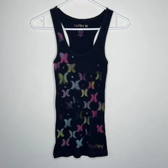 Product image for Hurley racer back tank top Small Y2K cotton colorful summer casual