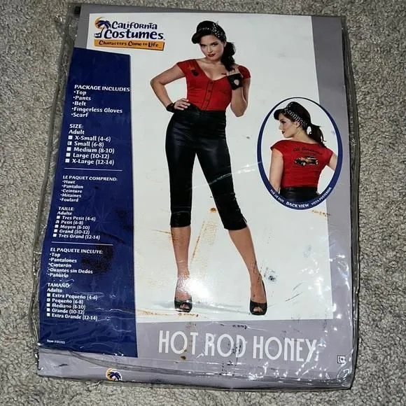 Product image for hot rod honey costume small black red