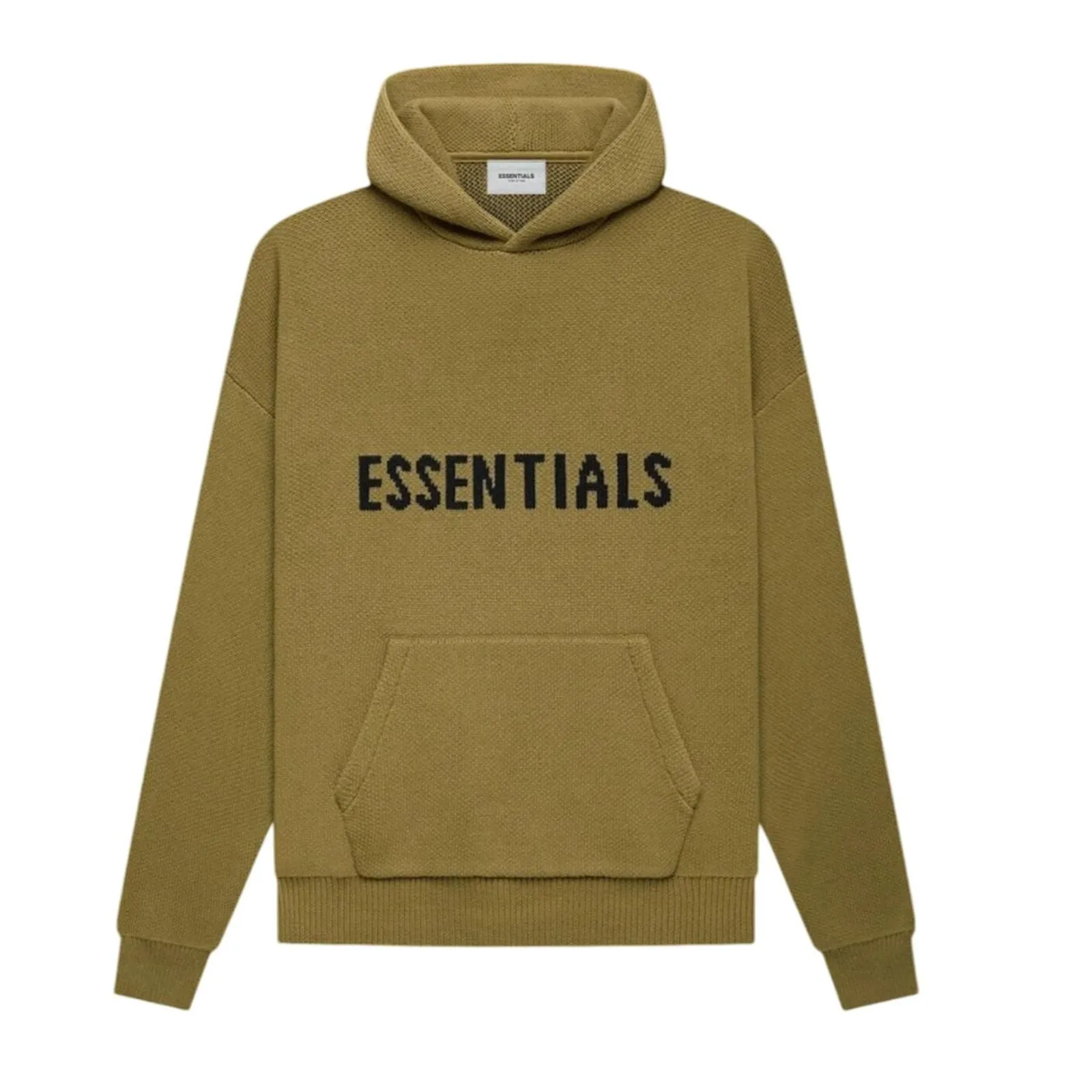 Product image for (XXS) NWT $250 Fear of God Essentials Knit Pullover Hoodie in Amber - new-with-tags - ESSENTIALS Fear of God