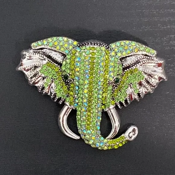 Product image for Silver Tone and Rhinestones Elephant Brooch